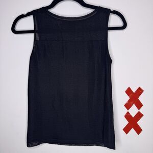 Vintage Express Black Sheer Mesh Blouse Top Long Sleeve Whimsigoth Y2K Grunge S